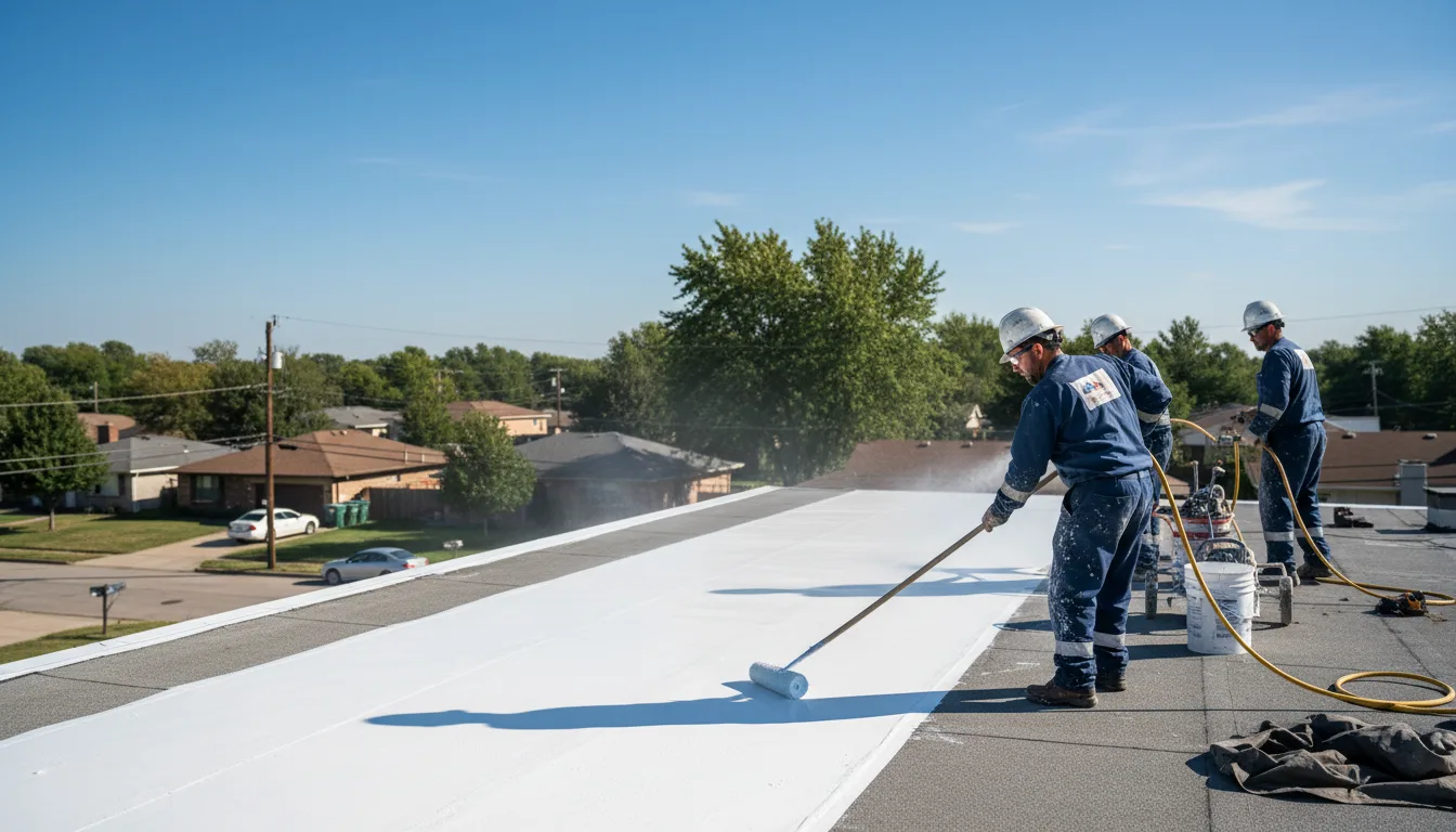 Commercial roof coating in Huddleston, VA near me